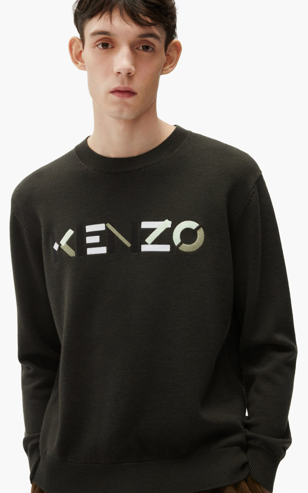 Kenzo Logo merino wool Stickad Tröja Herr | 21976-IHRQ